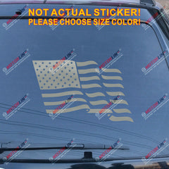 USA American Flag Decal Sticker Car Vinyl pick size color waving no bkgrd c