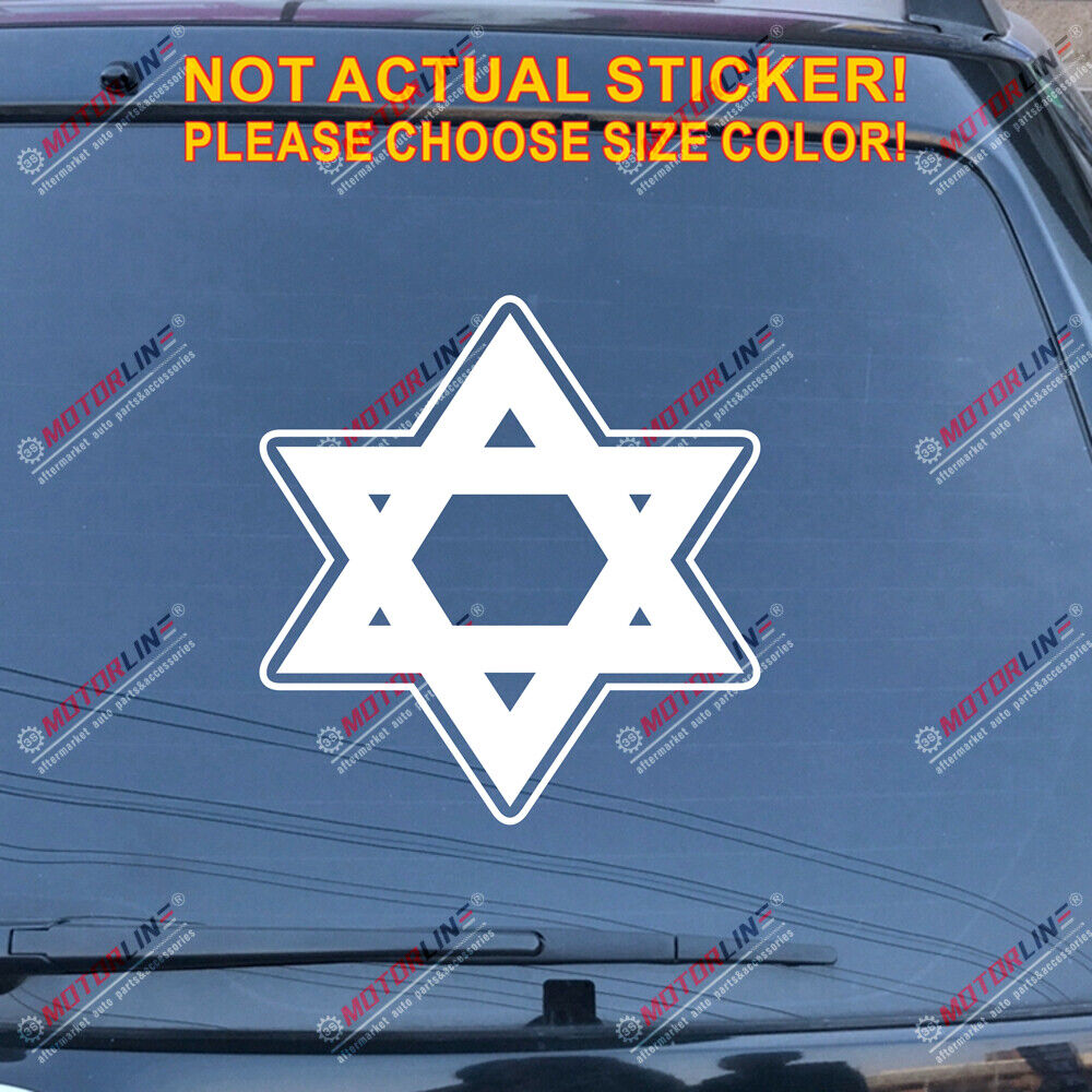 Magen David Star Decal Sticker Car Vinyl Jew Israel Flag no bkgrd pick size