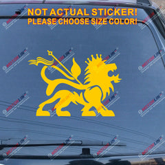 Lion of Judah Decal Sticker Rasta Rastafari Flag Car Vinyl Jamaica Ethiopia b