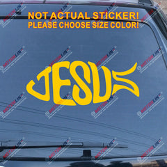 Jesus Fish Decal Sticker Car Vinyl God Jesus Christ Christian Pick color size