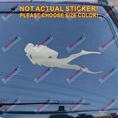 Scuba Diver Diving Decal Sticker Car Vinyl pick size color die cut no bkgrd d