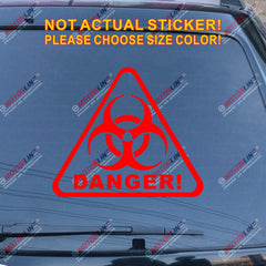 Biohazard Danger Warning Sign Car Decal Sticker Vinyl Pick size color