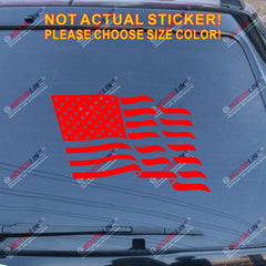 USA American Flag Decal Sticker Car Vinyl pick size color waving no bkgrd c