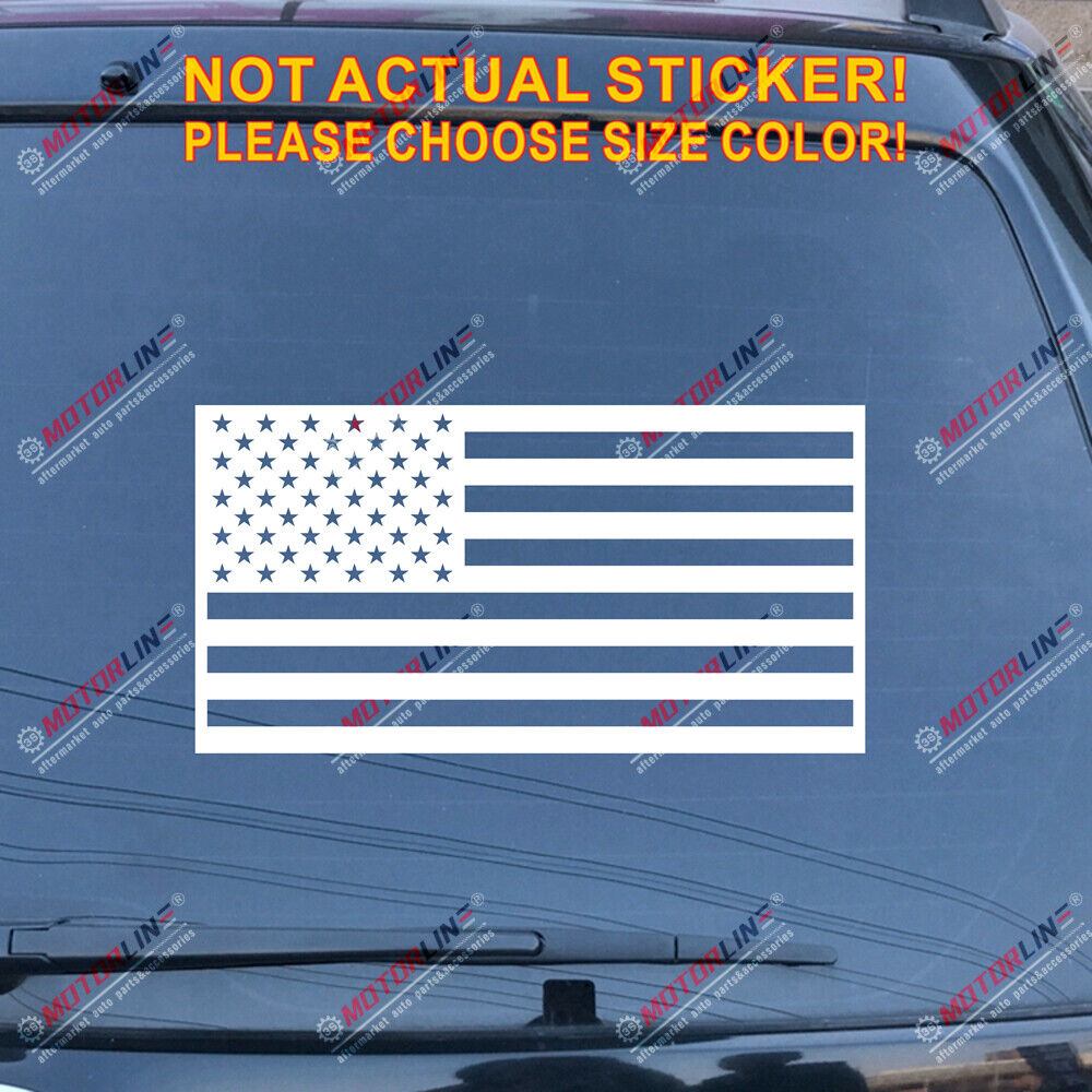 United States USA American Flag Decal Sticker Car Vinyl no bkgrd pick size color