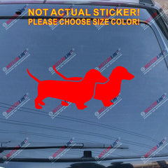 Double Dachshund Dog Puppy Decal Sticker Car Vinyl pick size color no bkgrd