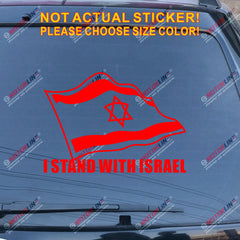 I Stand with Israel Flag Support Decal Sticker Car Vinyl no bkgrd Israeli Jew