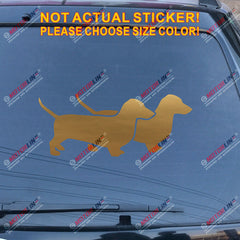 Double Dachshund Dog Puppy Decal Sticker Car Vinyl pick size color no bkgrd