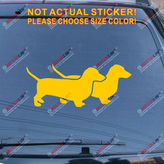 Double Dachshund Dog Puppy Decal Sticker Car Vinyl pick size color no bkgrd