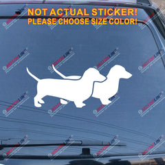 Double Dachshund Dog Puppy Decal Sticker Car Vinyl pick size color no bkgrd