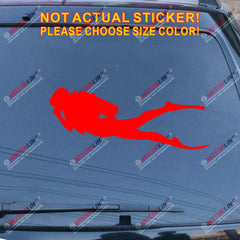 Scuba Diver Diving Decal Sticker Car Vinyl pick size color die cut no bkgrd d