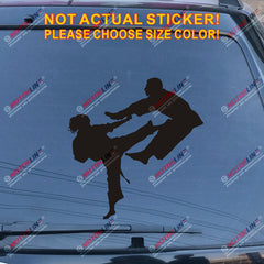 Cool Karate Girl Lady Kicking Man Decal Sticker Japanese Martial Car Vinyl