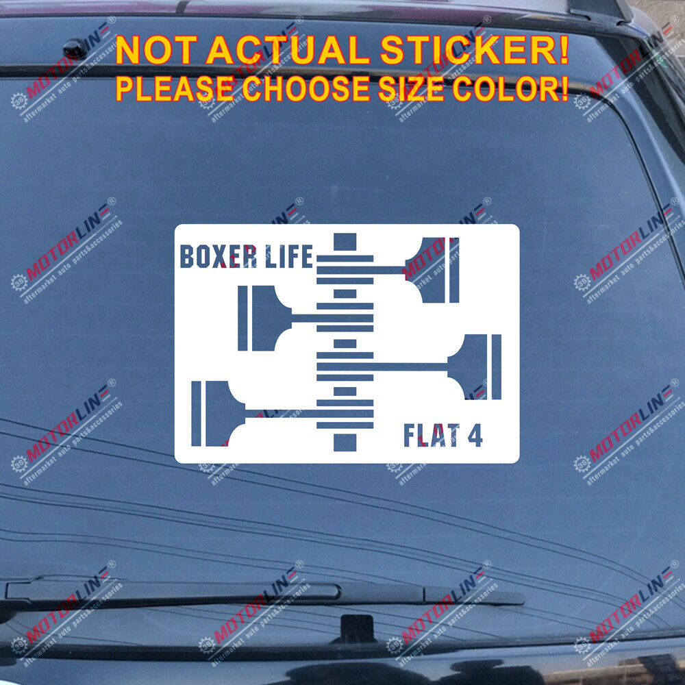 Boxer Life Flat 4 Engine Car Decal Sticker Vinyl Fit for Subaru BRZ WRX STI