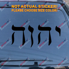 YHWH Decal Sticker Car Vinyl Jehovah Hebrew Jesus Jewish Christian God