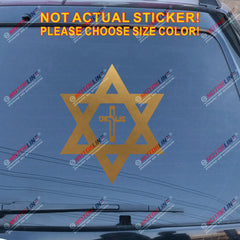 Magen David Star Jesus Cross Decal Sticker Car Vinyl Jew Israel no bkgrd