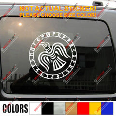 Viking Odin Raven Decal Sticker Norse Norway Norwegian Car Vinyl Runic Circle