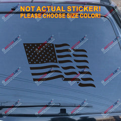 USA American Flag Decal Sticker Car Vinyl pick size color waving no bkgrd c