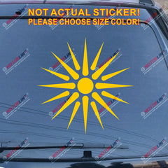 Sun of Vergina Macedonia Flag Decal Sticker Car Vinyl Macedonian pick size