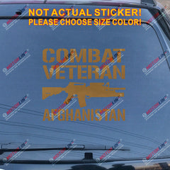 Afghanistan Combat Veteran Decal Sticker Car Vinyl pick size color no bkgrd