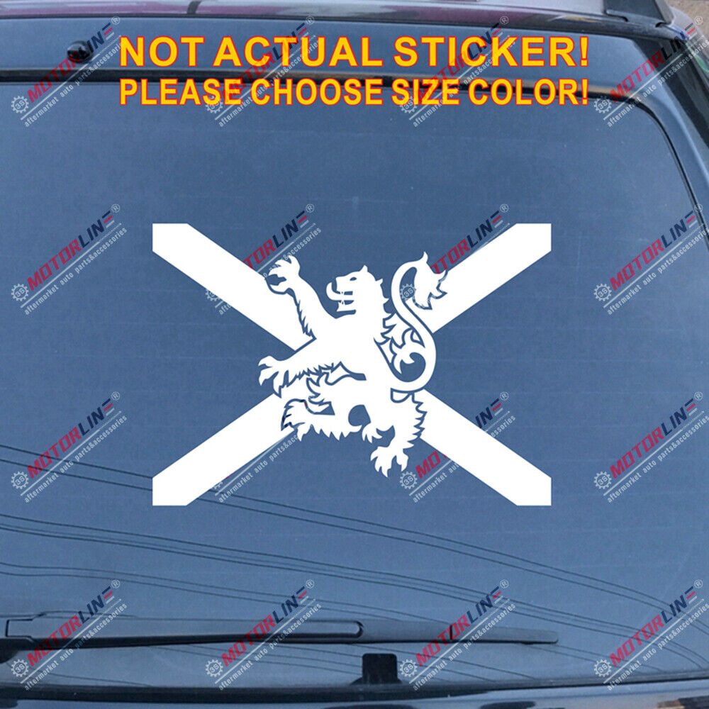 Scottish Lion Rampant Decal Sticker Scotland Saltire St Andrew Cross Car Vinyl