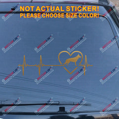 Love German Shepherd Dog Decal Sticker Car Vinyl Heart Beat EKG pick size color