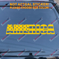 America Lettering American Flag Decal Sticker Car Vinyl no bkgrd USA