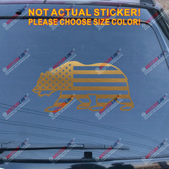 California Bear USA American Flag Decal Sticker Car Vinyl no bkgrd Cali