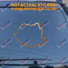 Romania Map Decal Sticker Romanian Outline Silhouette Car Vinyl pick size color