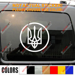 Ukraine Tryzub Trident Decal Sticker Ukrainian Car Vinyl pick size color round