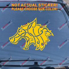 Viking Wolf Head Celtic Decal Sticker Norse Car Vinyl pick size color no bkgrd