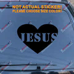 I Love Jesus Heart Love God Christ Car Decal Sticker Vinyl Bumper Window