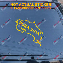 Costa Rica Map outline Pura Vida Decal Sticker Car Vinyl pick size color die cut