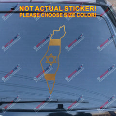 Israel Map Flag outline Star David Decal Sticker Car Vinyl Jew no bkgrd Israeli