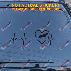 Love German Shepherd Dog Decal Sticker Car Vinyl Heart Beat EKG pick size color