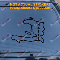 Haiti Haitian Map outline Decal Sticker Car Vinyl pick size color no bkgrd