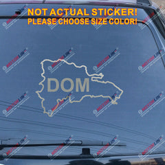 Dominican Republic Map outline Dom Decal Sticker Car Vinyl pick size color