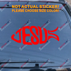 Jesus Fish Decal Sticker Car Vinyl God Jesus Christ Christian Pick color size