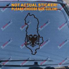 Albania Eagle Map Outline Decal Sticker Albanian Car Vinyl die cut no bkgrd a