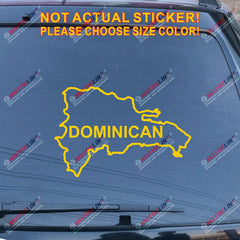 Dominican Republic Map outline Decal Sticker Car Vinyl pick size color no bkgrd