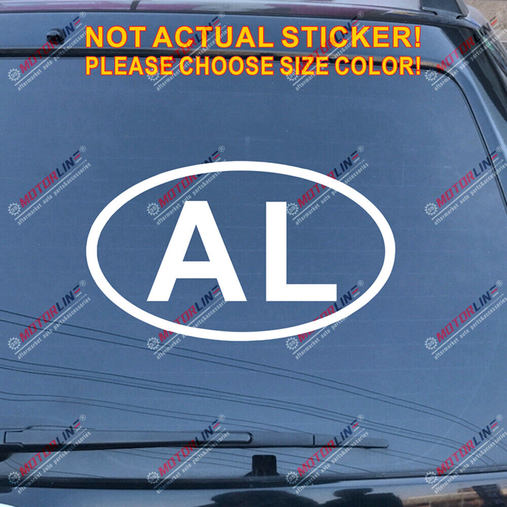 Albania AL Oval country code Decal Sticker Albanian Car Vinyl pick size color