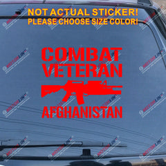 Afghanistan Combat Veteran Decal Sticker Car Vinyl pick size color no bkgrd