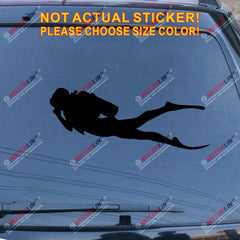 Scuba Diver Diving Decal Sticker Car Vinyl pick size color die cut no bkgrd d