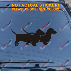 Double Dachshund Dog Puppy Decal Sticker Car Vinyl pick size color no bkgrd