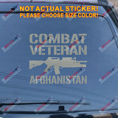 Afghanistan Combat Veteran Decal Sticker Car Vinyl pick size color no bkgrd