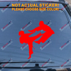 Cool Karate Girl Lady Kicking Man Decal Sticker Japanese Martial Car Vinyl