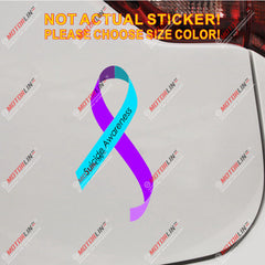 Teal Purple Ribbon Suicide Awareness Decal Sticker Vinyl reflective glossy