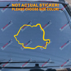 Romania Map Decal Sticker Romanian Outline Silhouette Car Vinyl pick size color