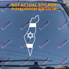 Israel Map Flag outline Star David Decal Sticker Car Vinyl Jew no bkgrd Israeli