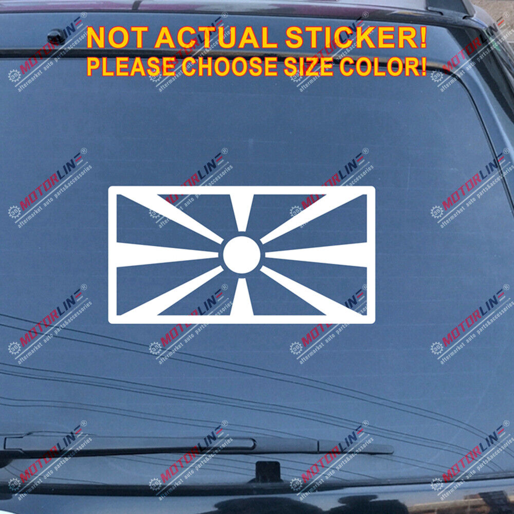 Macedonia Flag Decal Sticker Car Vinyl Macedonian Pride no bkgrd  pick size