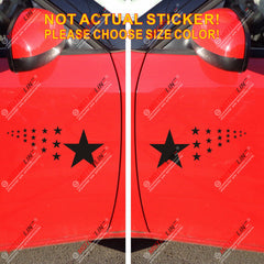 2x Car Sides Stars Decor Decal Sticker Vinyl pick size color no bkgrd die cut