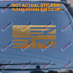 American USA UK Flag Merged Decal Sticker Car Vinyl Union Jack British a